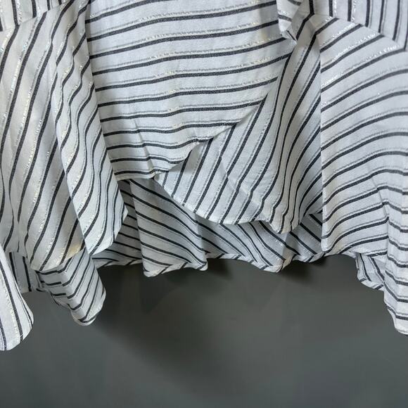 Rachel Roy Women's Esta Metallic Stripe Asymmetrical Faux Wrap Skirt Size 10 - Picture 7 of 13